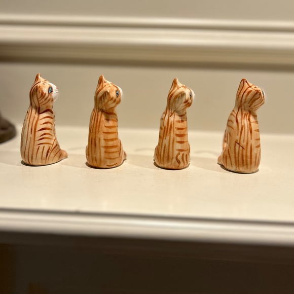 Vintage Bone China Orange Tabby Cat Napkin Rings - Picture 3 of 9